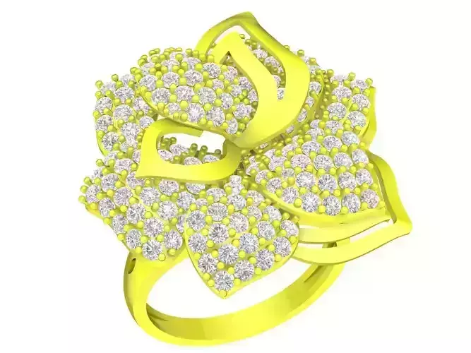 5743 luxury diamond flower ring