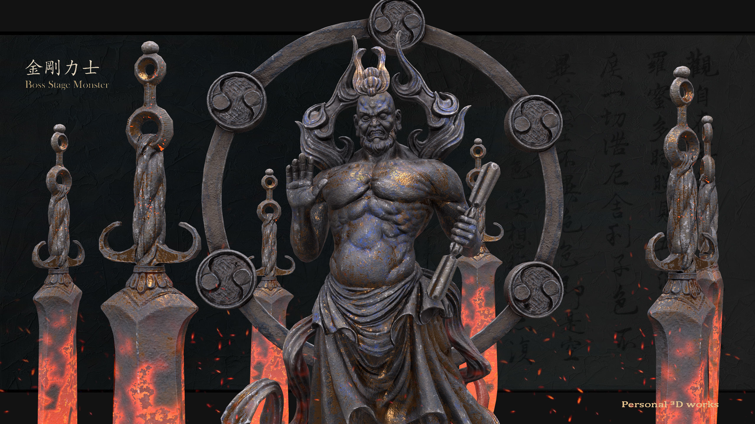 Power Buddha Low-poly 3D model_5