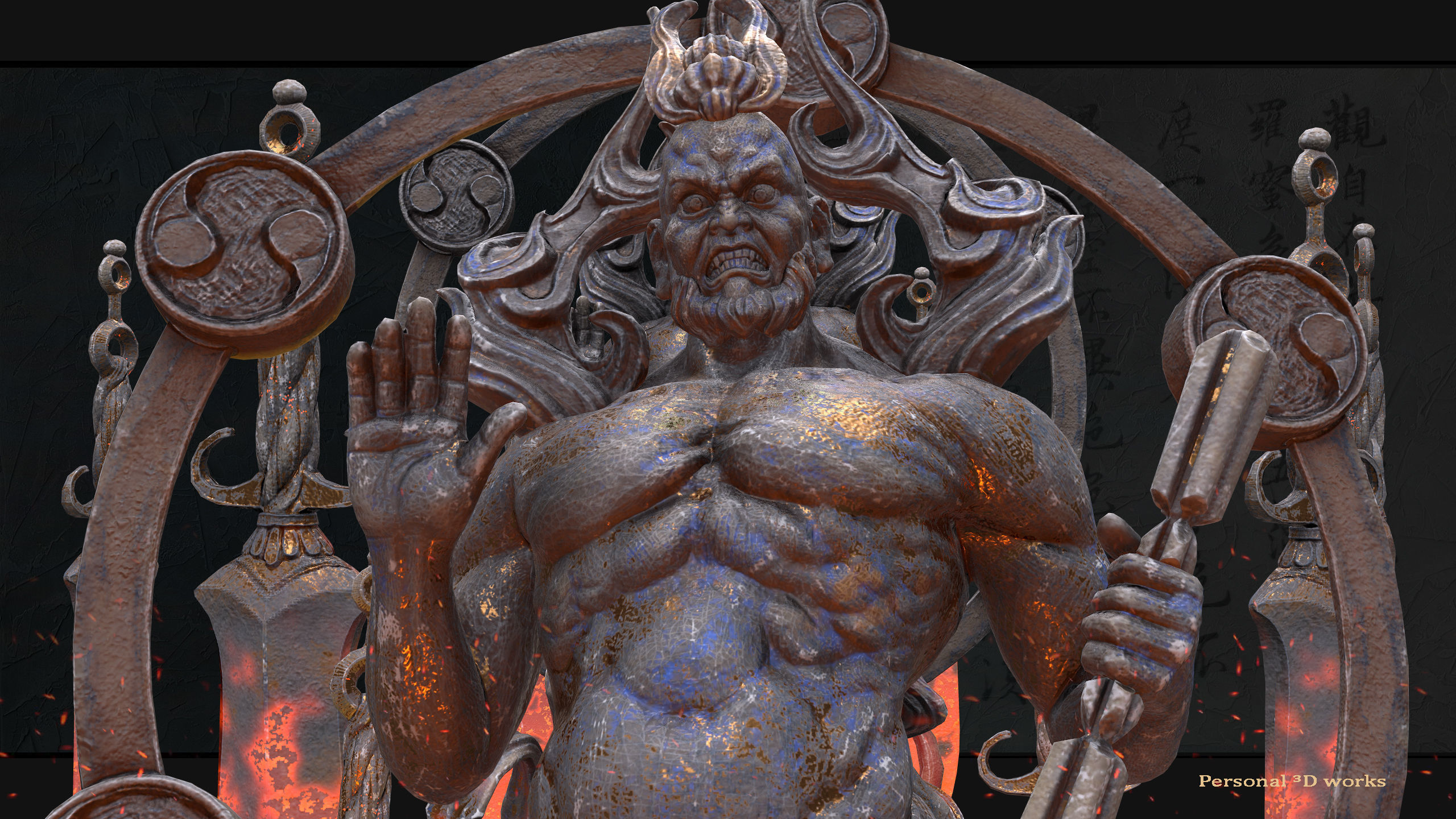 Power Buddha Low-poly 3D model_4