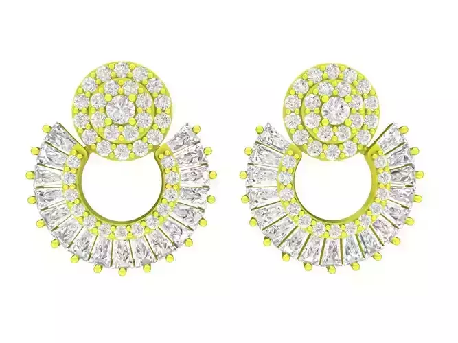 7830 Luxury Diamond Baguette Earrings