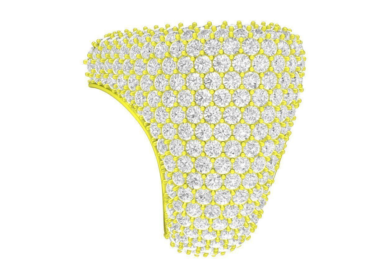 A7829 Luxury Hip Hop Heart Ring 3D print model_4