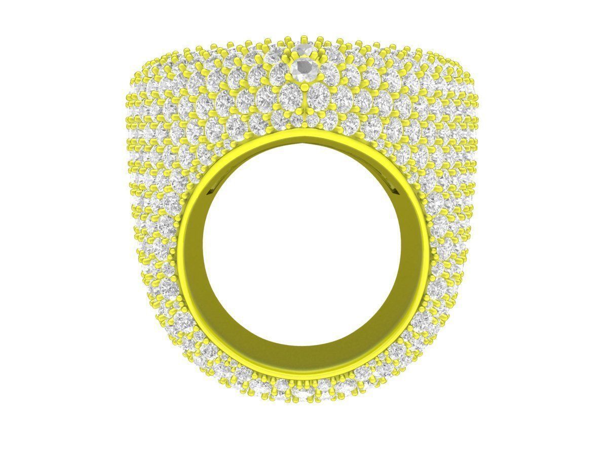 A7829 Luxury Hip Hop Heart Ring 3D print model_3