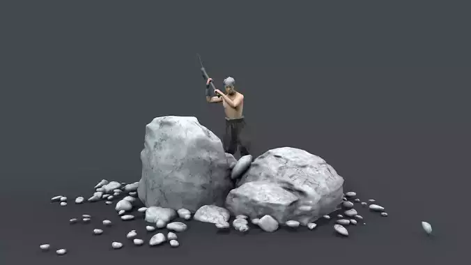 MINER MAN Low-poly 3D model
