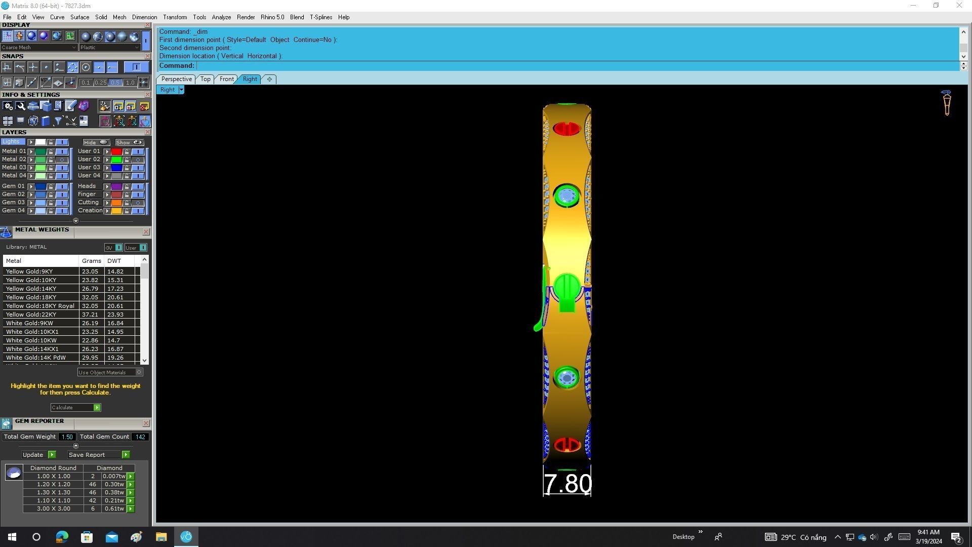 A7827 Luxury Diamond Women Bangle Bracelets 3D print model_7