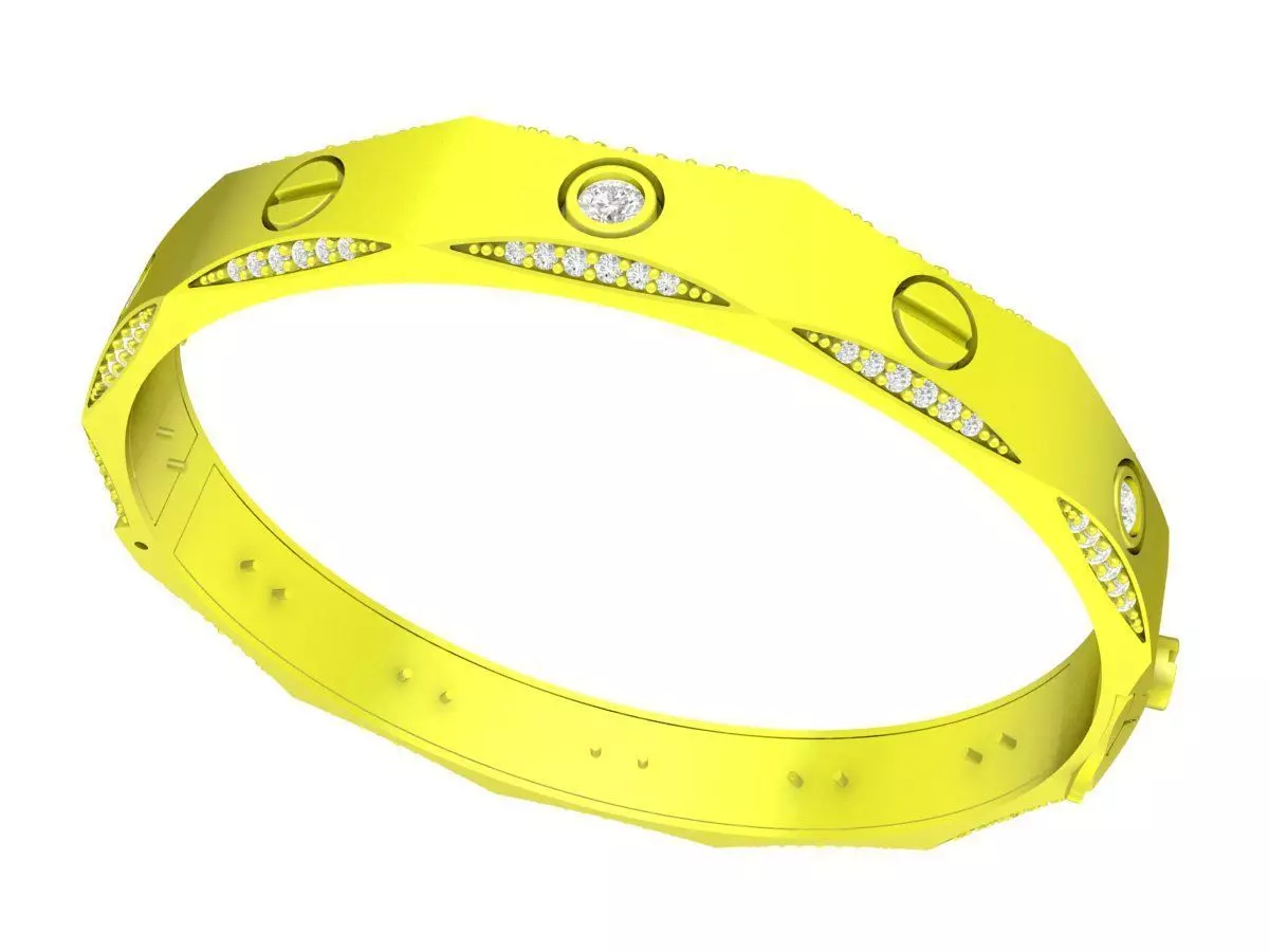 A7827 Luxury Diamond Women Bangle Bracelets 3D print model_0