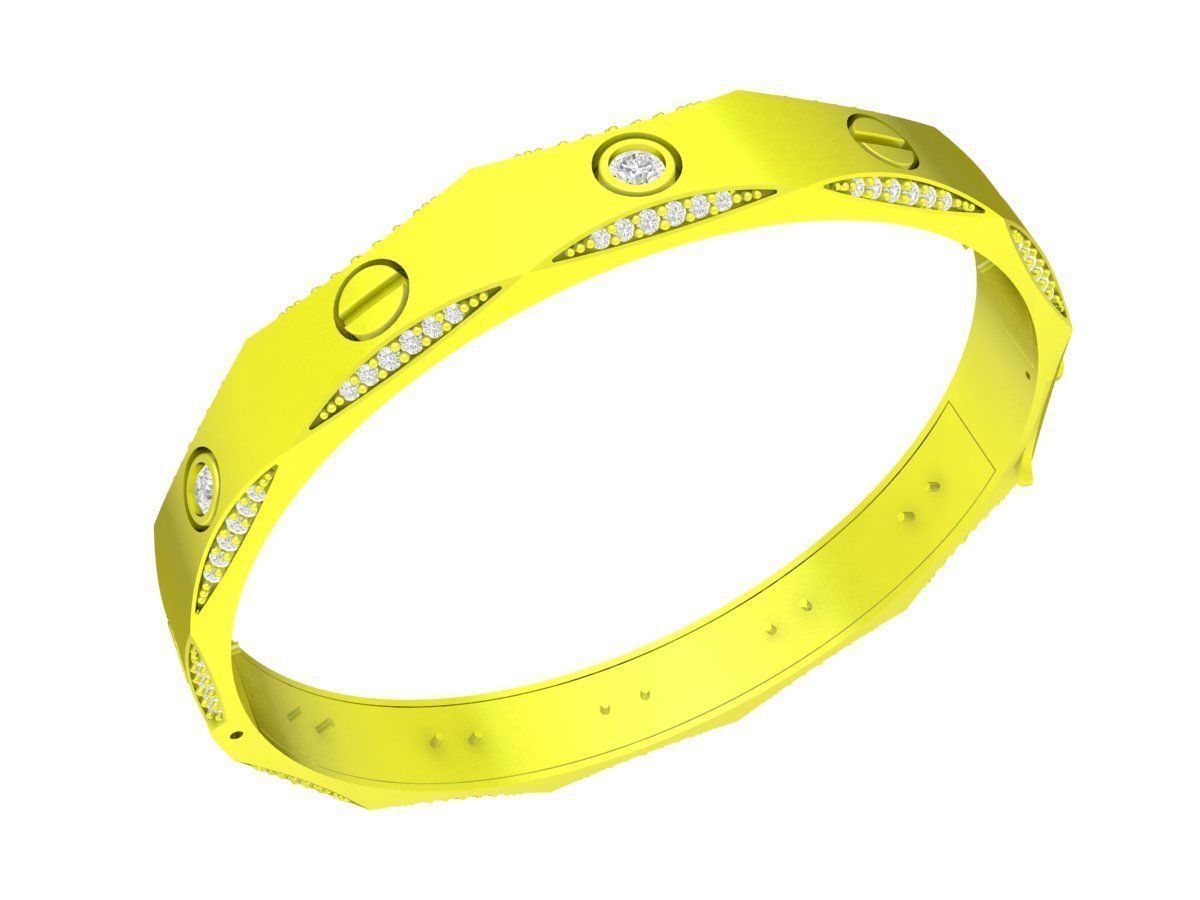 A7827 Luxury Diamond Women Bangle Bracelets 3D print model_1