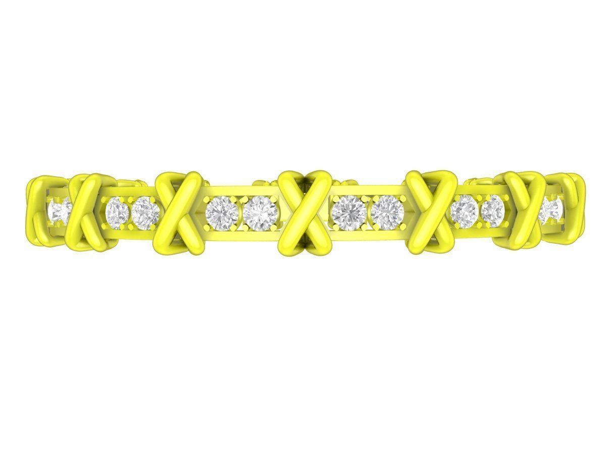 A7825 Luxury Diamond X Women Bangle Bracelets 3D print model_1