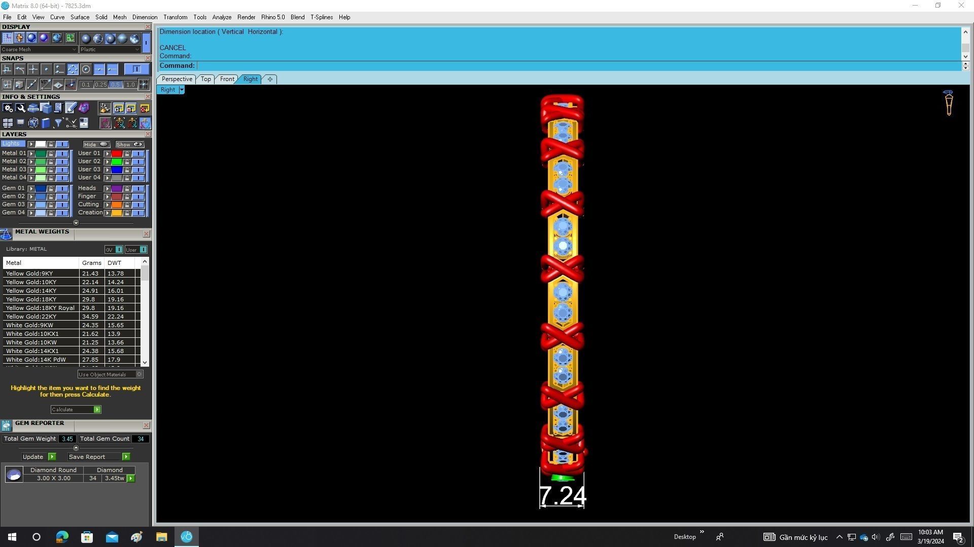 A7825 Luxury Diamond X Women Bangle Bracelets 3D print model_7