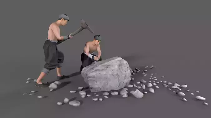 construction worker Low-poly 3D model