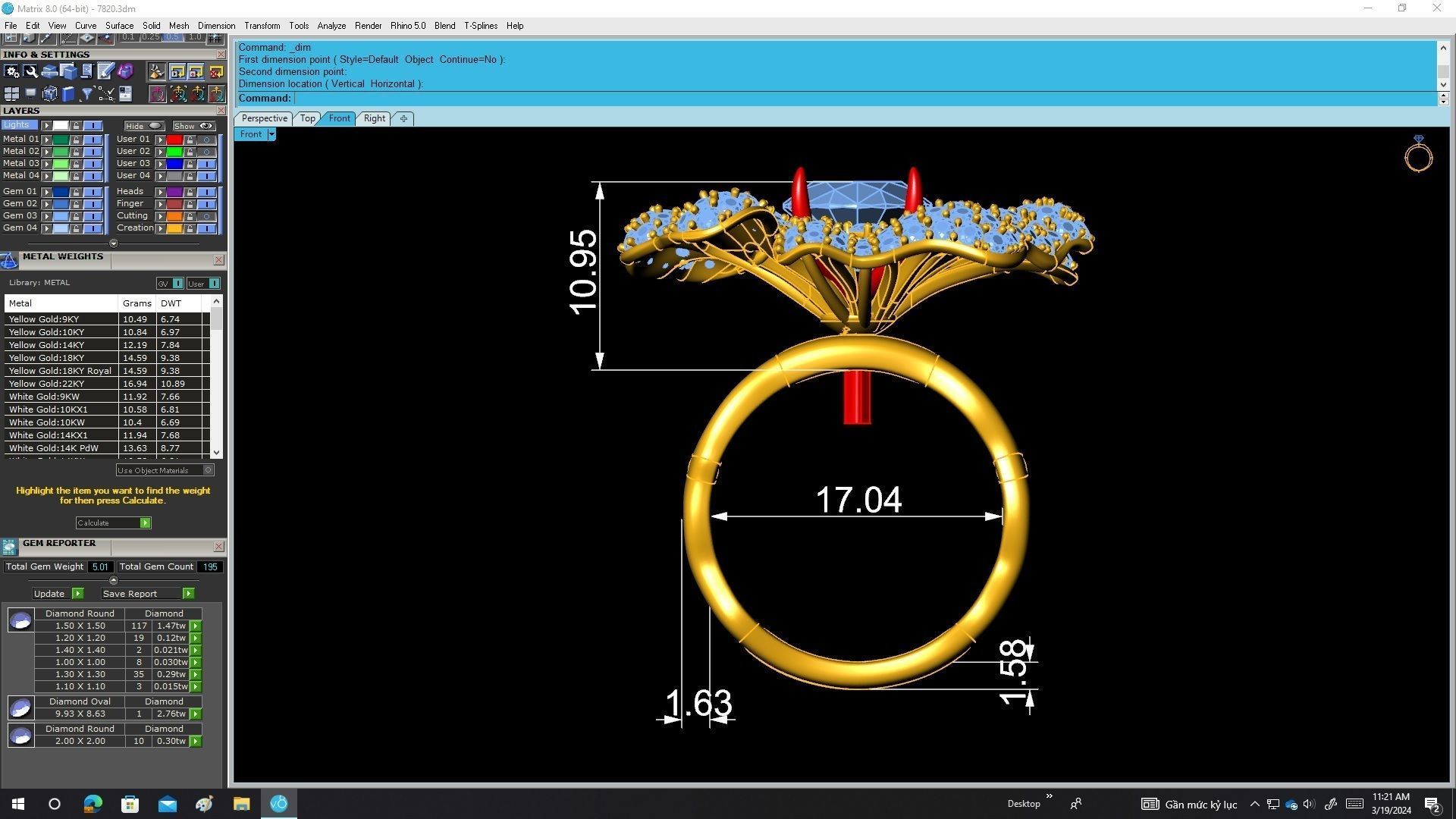 A7820 Luxury Diamond Flower Women Ring 3D print model_6