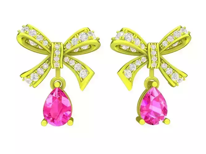 A7817 Luxury Diamond Bow Earrings