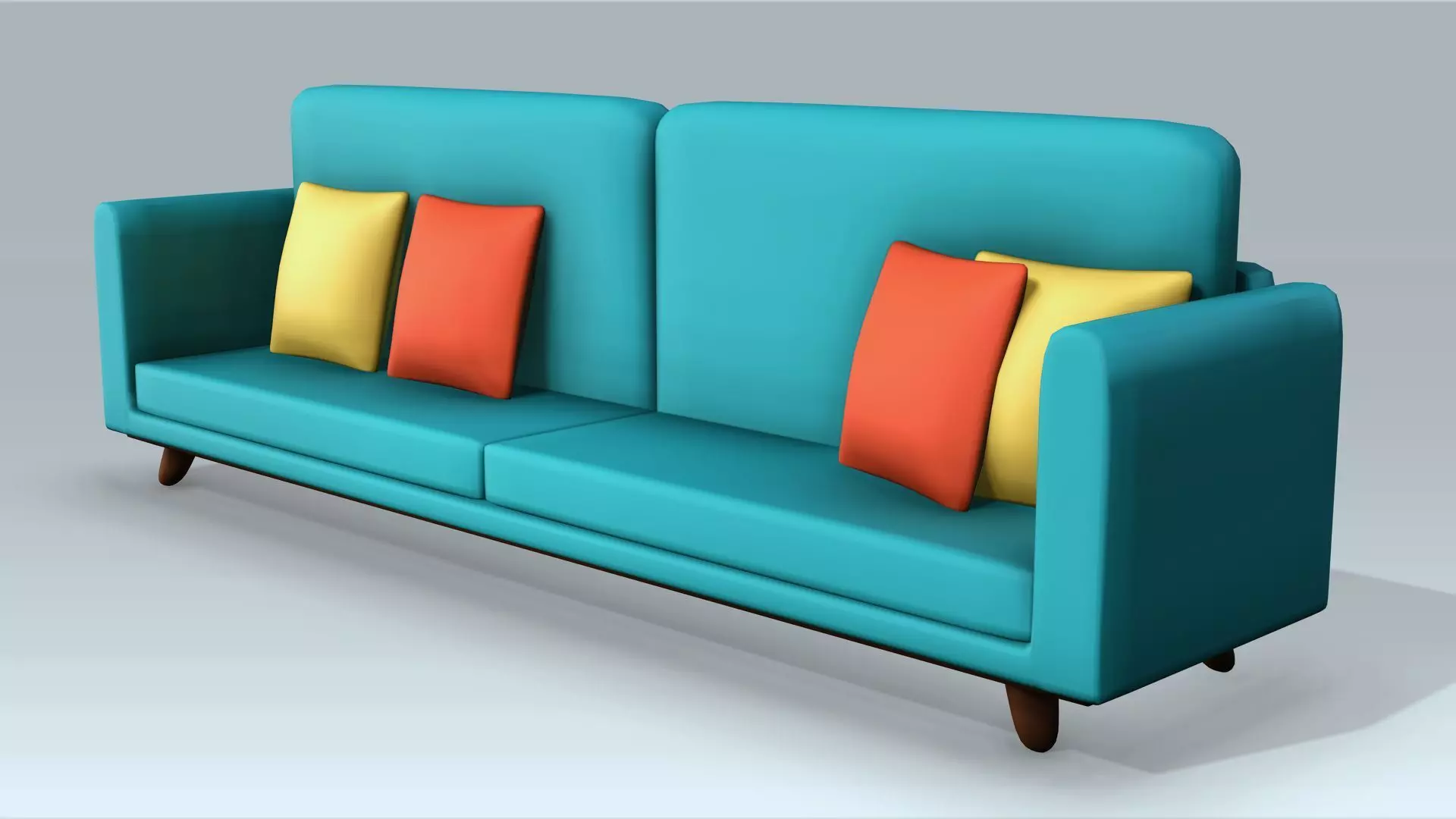 Modern Style Sofa Low-poly 3D model_0