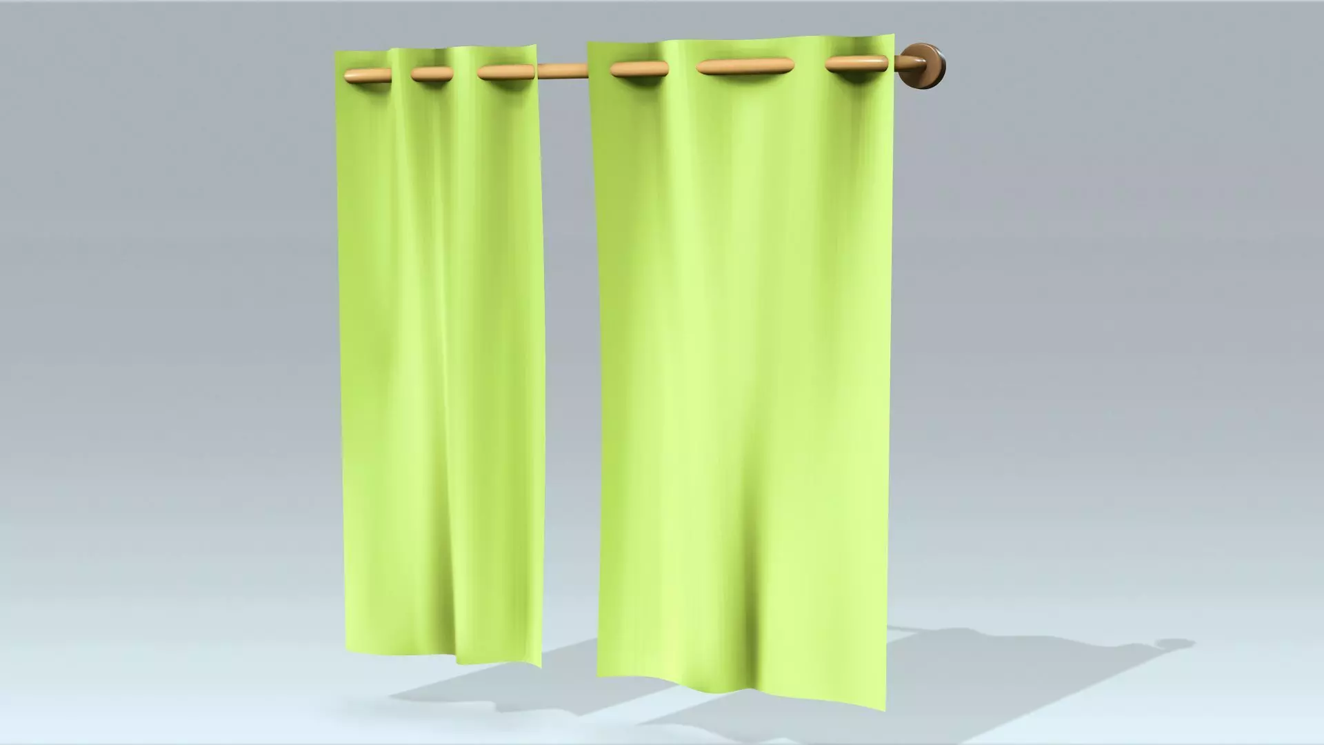 Curtain Low-poly 3D model_0