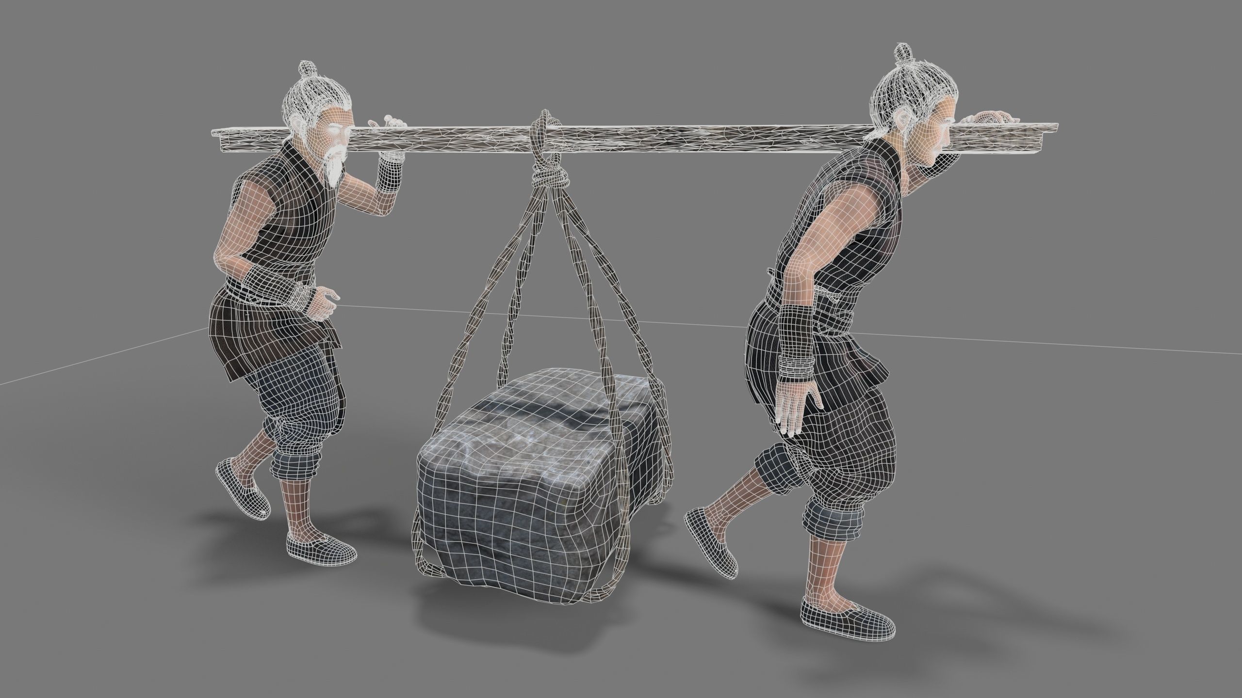 Worker Character 3D model Low-poly 3D model_9