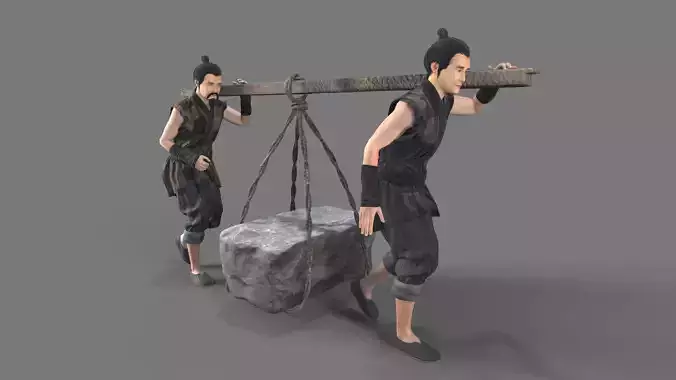 Worker Character 3D model Low-poly 3D model