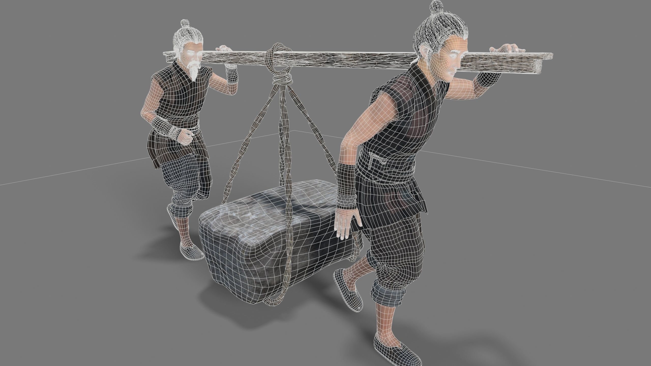 Worker Character 3D model Low-poly 3D model_8