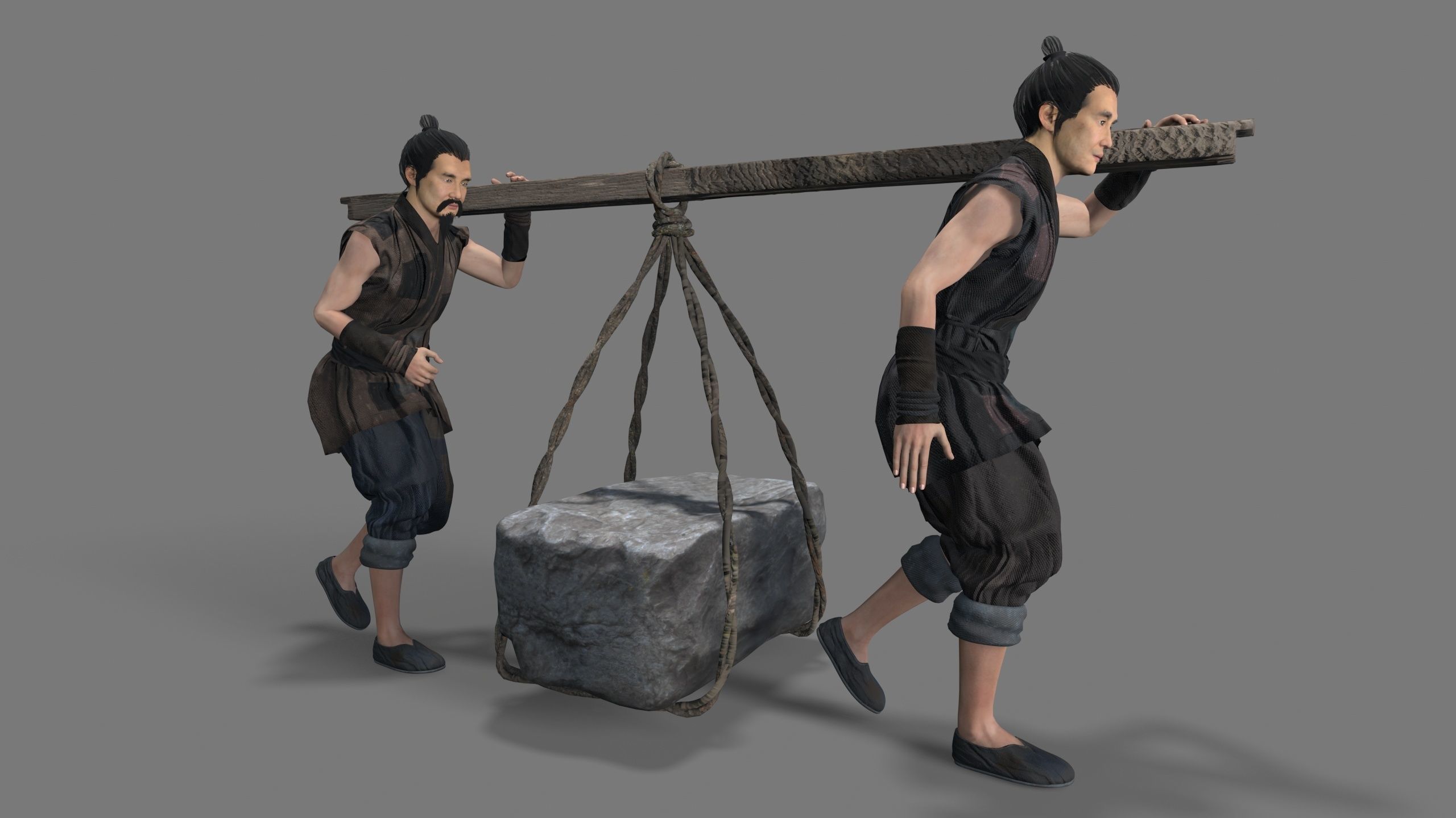 Worker Character 3D model Low-poly 3D model_6