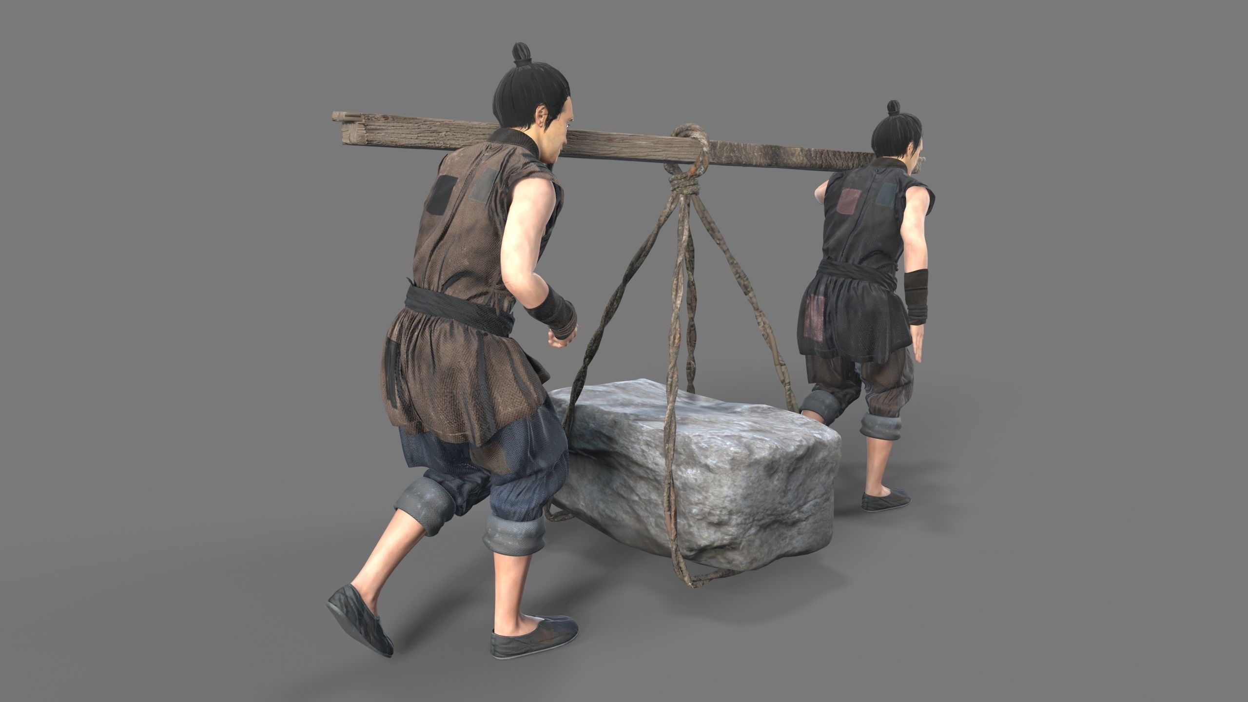 Worker Character 3D model Low-poly 3D model_2