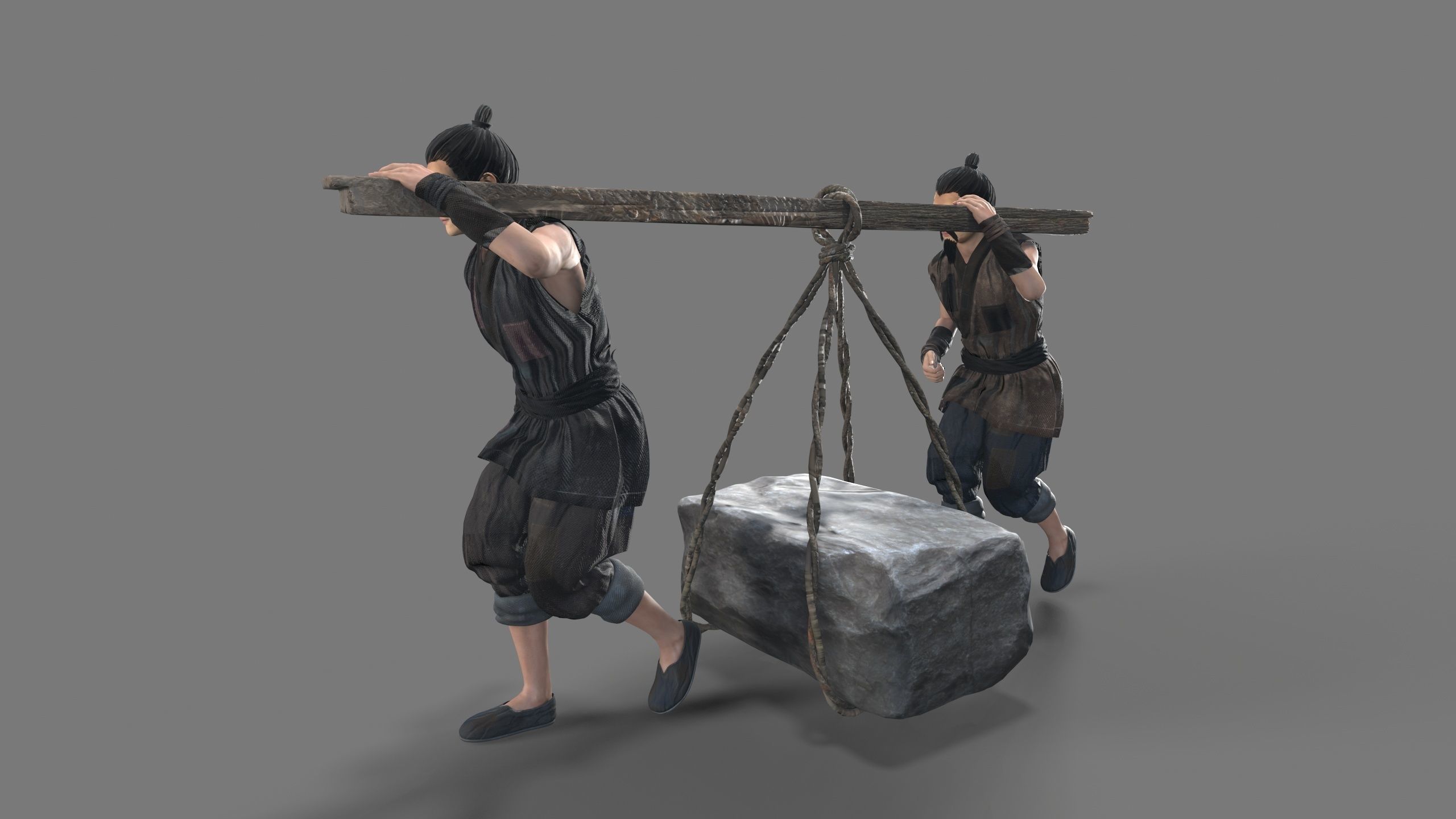 Worker Character 3D model Low-poly 3D model_4