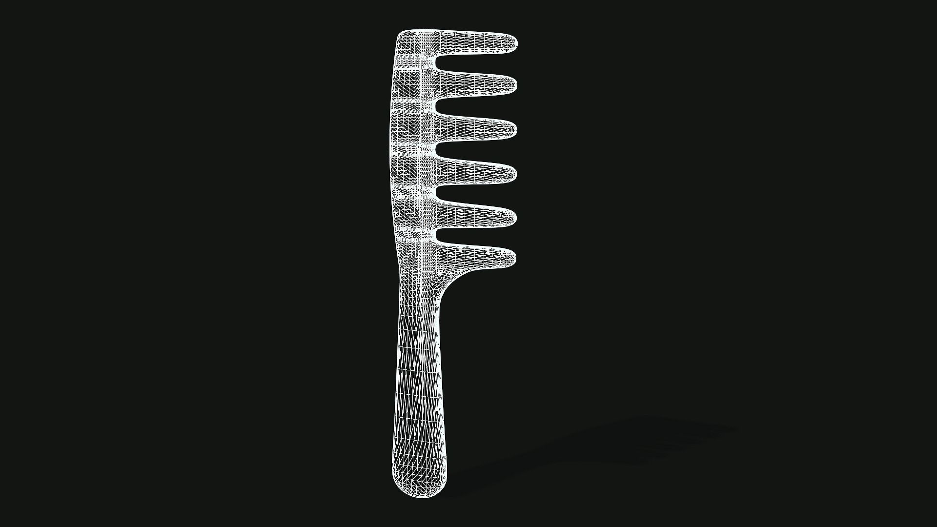 Hair Comb Low-poly 3D model_1