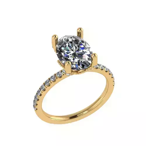 Oval cut solitaire diamond ring