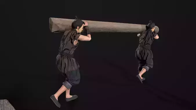 Worker Character 3D model Low-poly 3D model