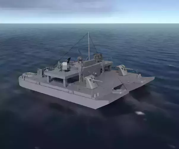 WW2 GERMAN FLAK BARGE 3D model