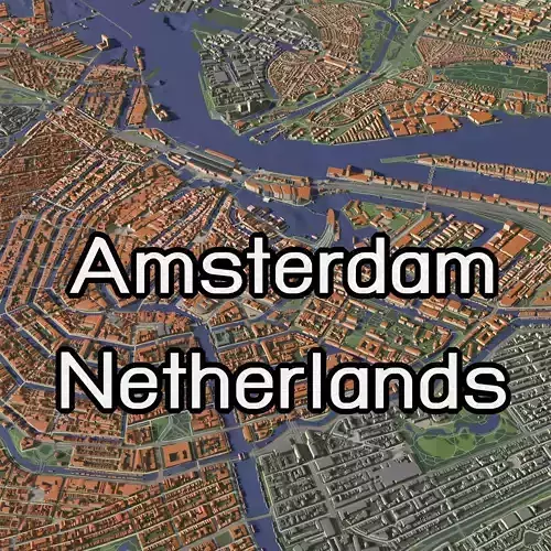 Amsterdam Netherlands - city and urban 3D model
