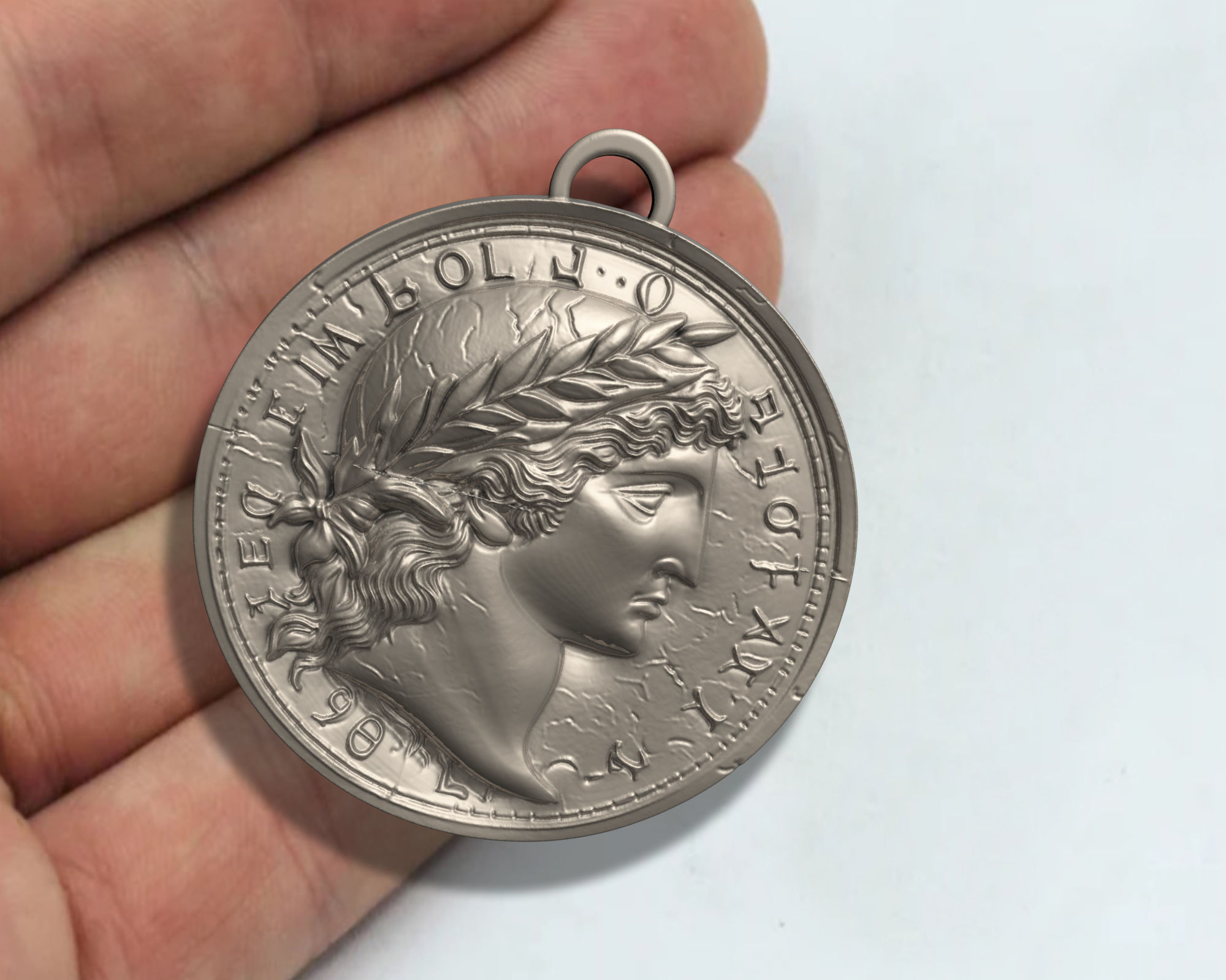 ANCIENT ROMAN COIN PENDANT M2 3D print model_5