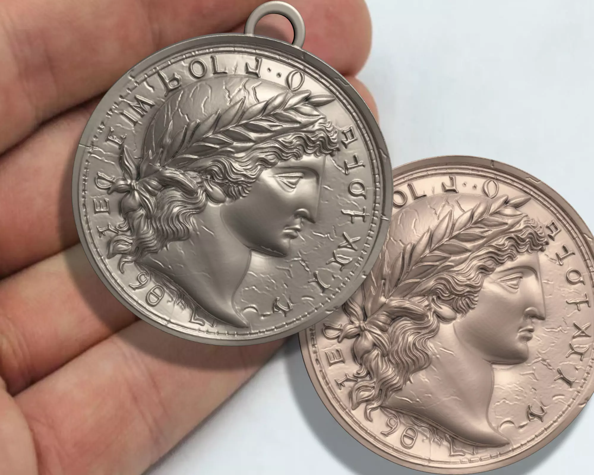 ANCIENT ROMAN COIN PENDANT M2 3D print model_0