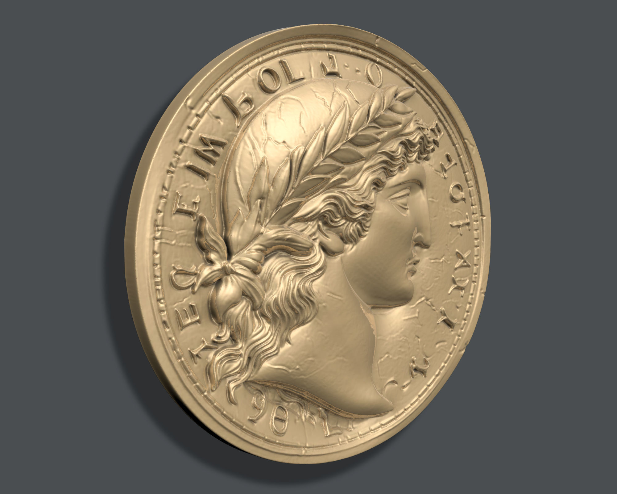 ANCIENT ROMAN COIN PENDANT M2 3D print model_2