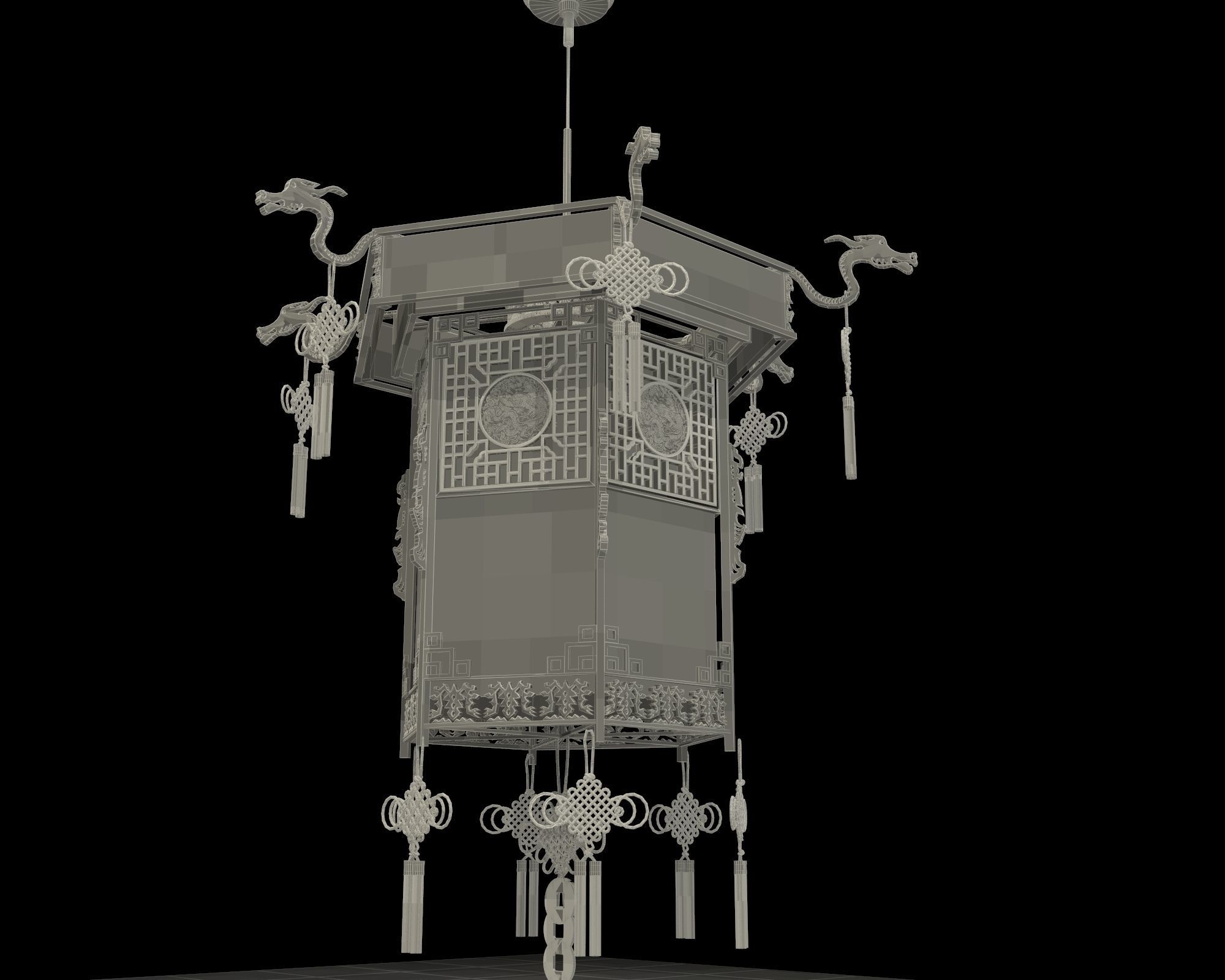 Chinese palace lantern 3D model_6