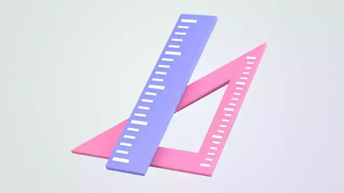 Ruler 3D Icon 3D model Ruler 3D Icon 3D model