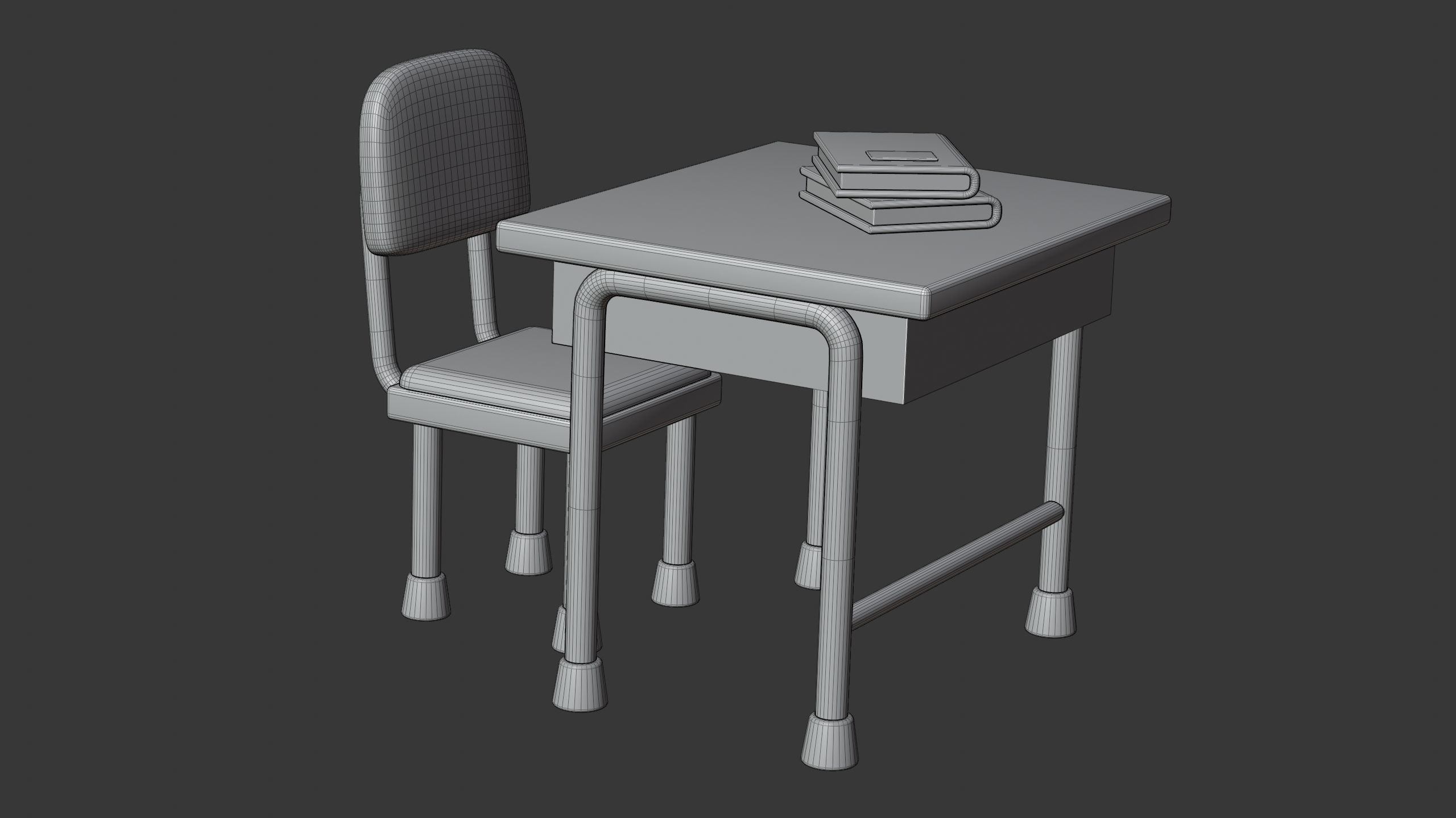 Classroom Desk Set 3D Icon 3D model_9