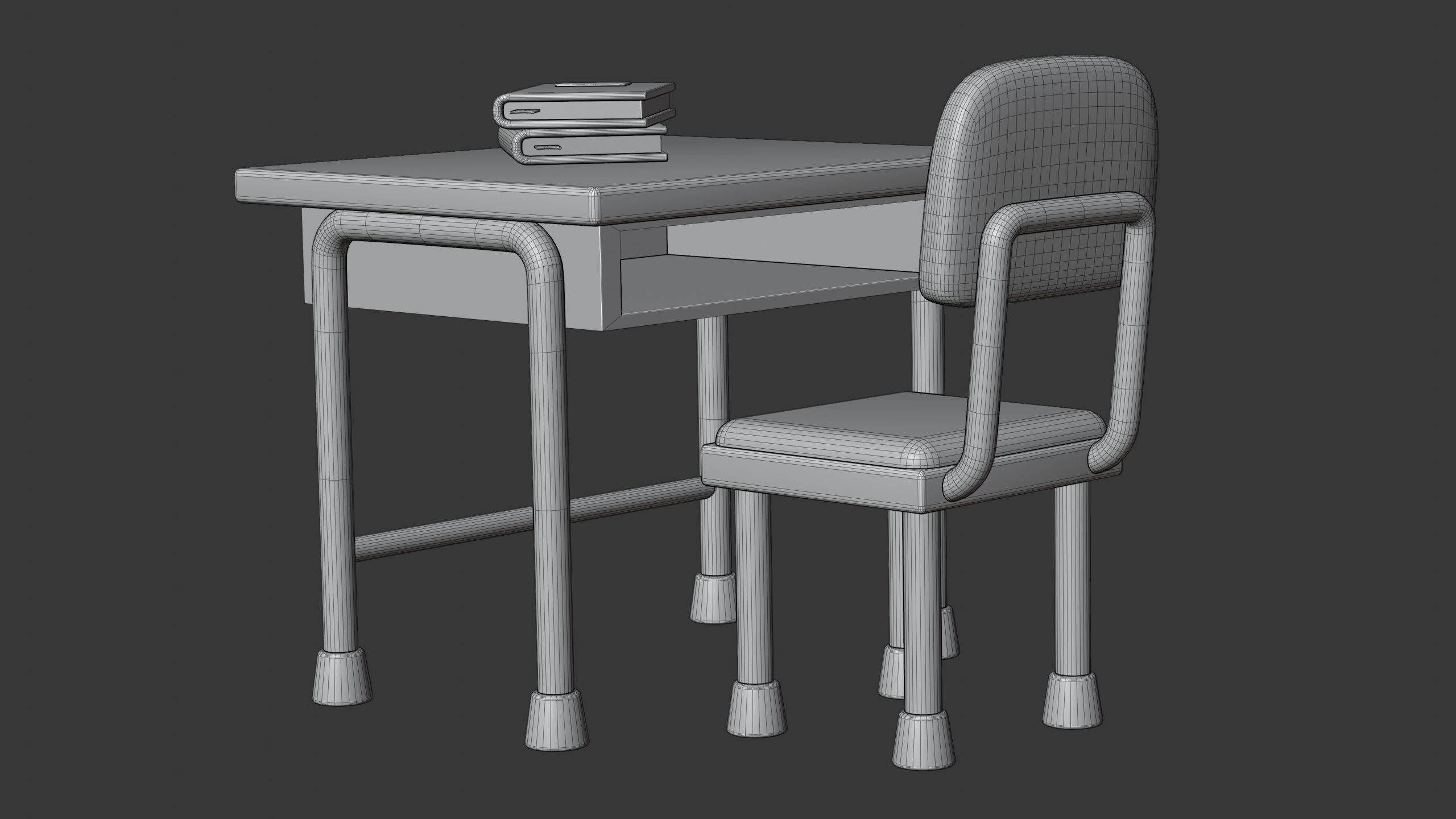 Classroom Desk Set 3D Icon 3D model_7