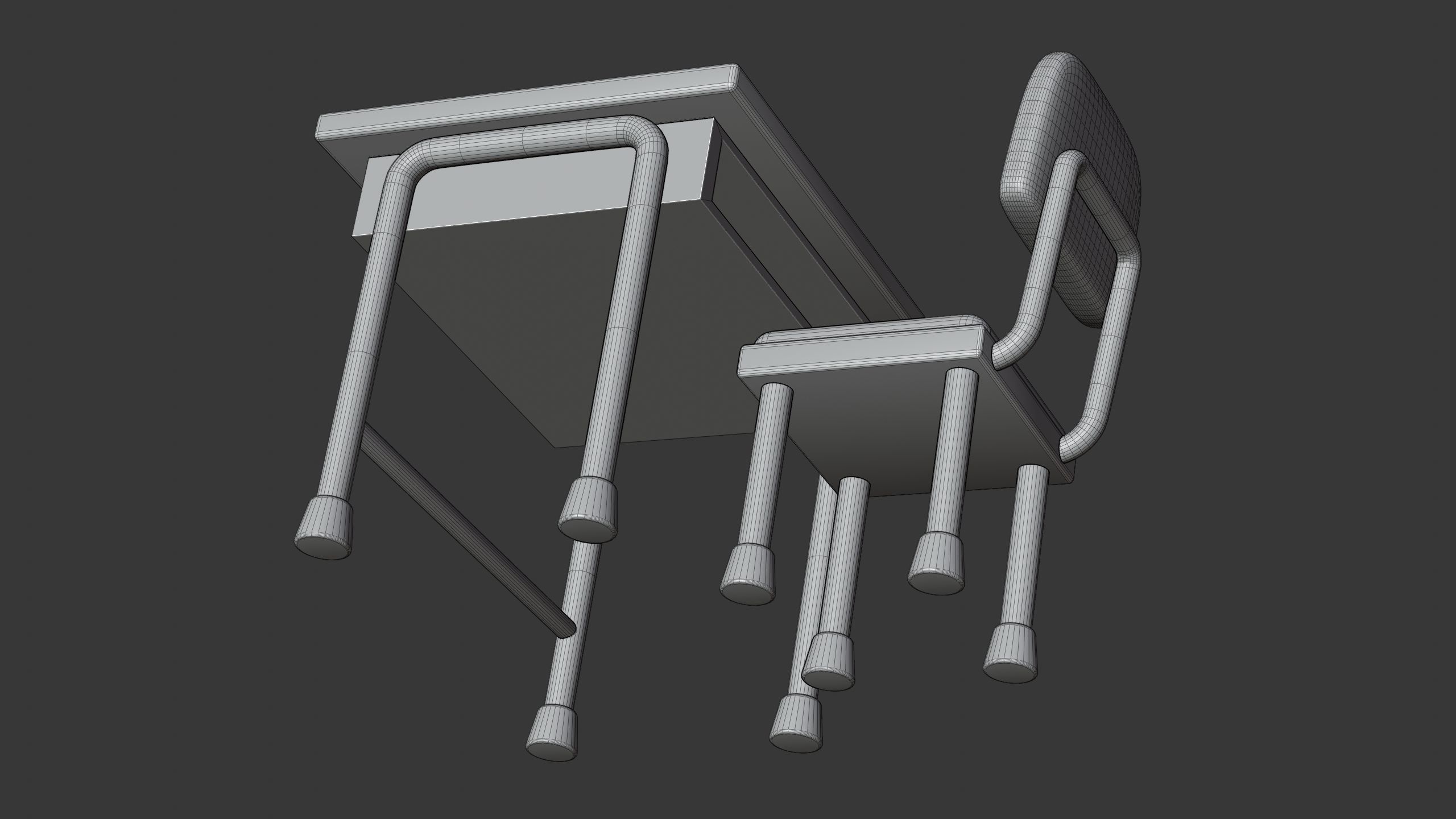 Classroom Desk Set 3D Icon 3D model_11
