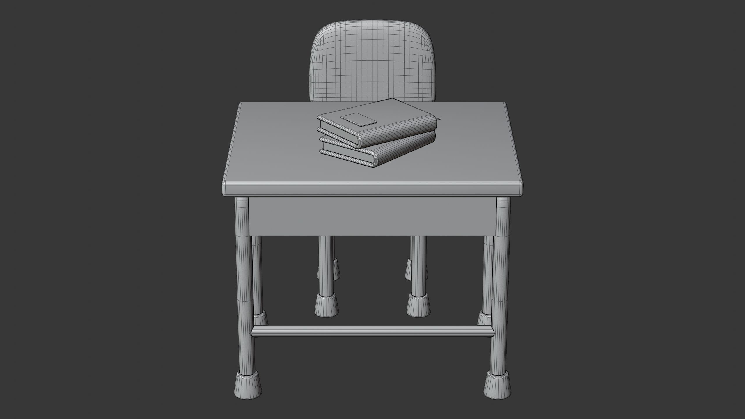 Classroom Desk Set 3D Icon 3D model_6