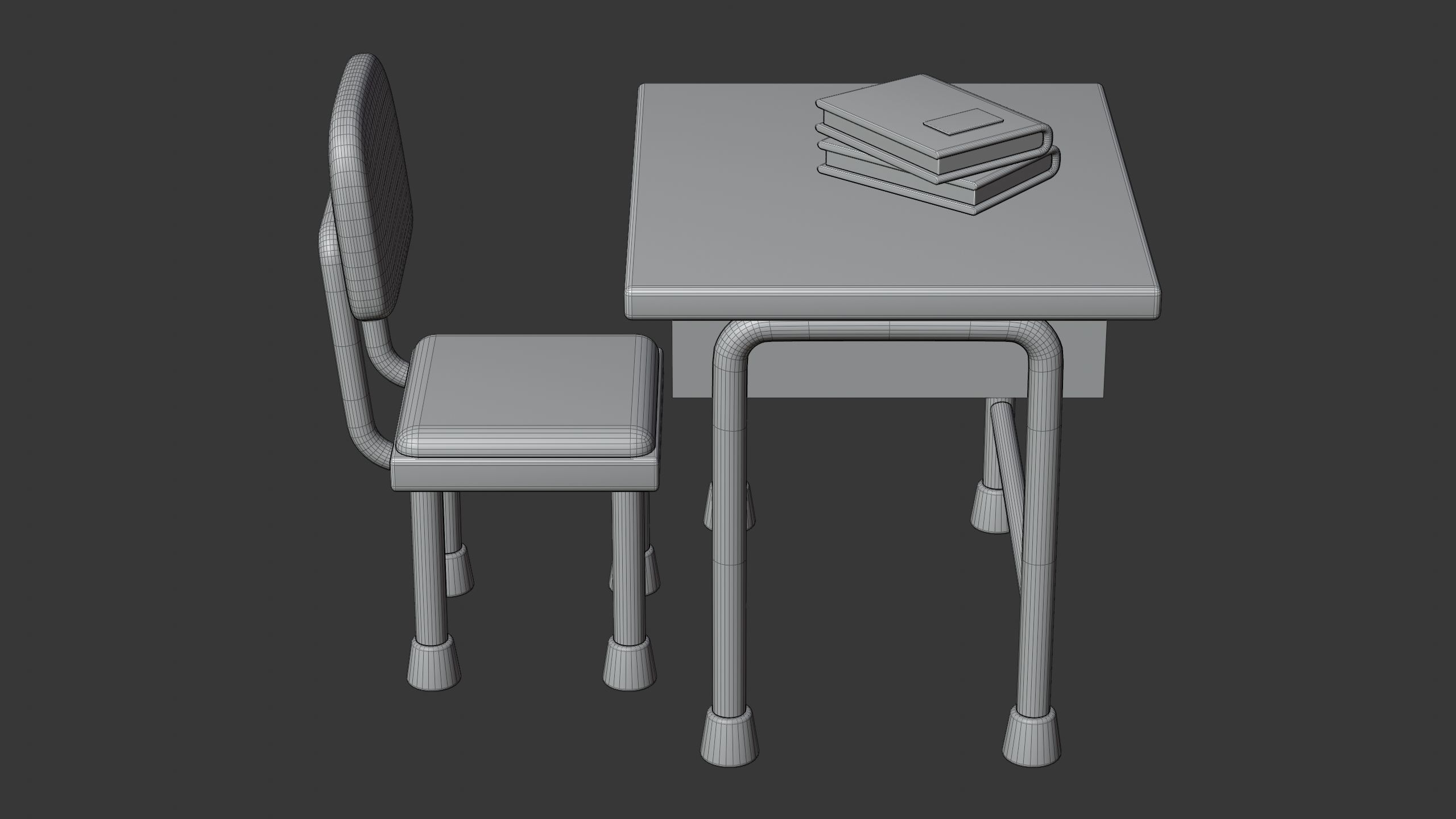Classroom Desk Set 3D Icon 3D model_8