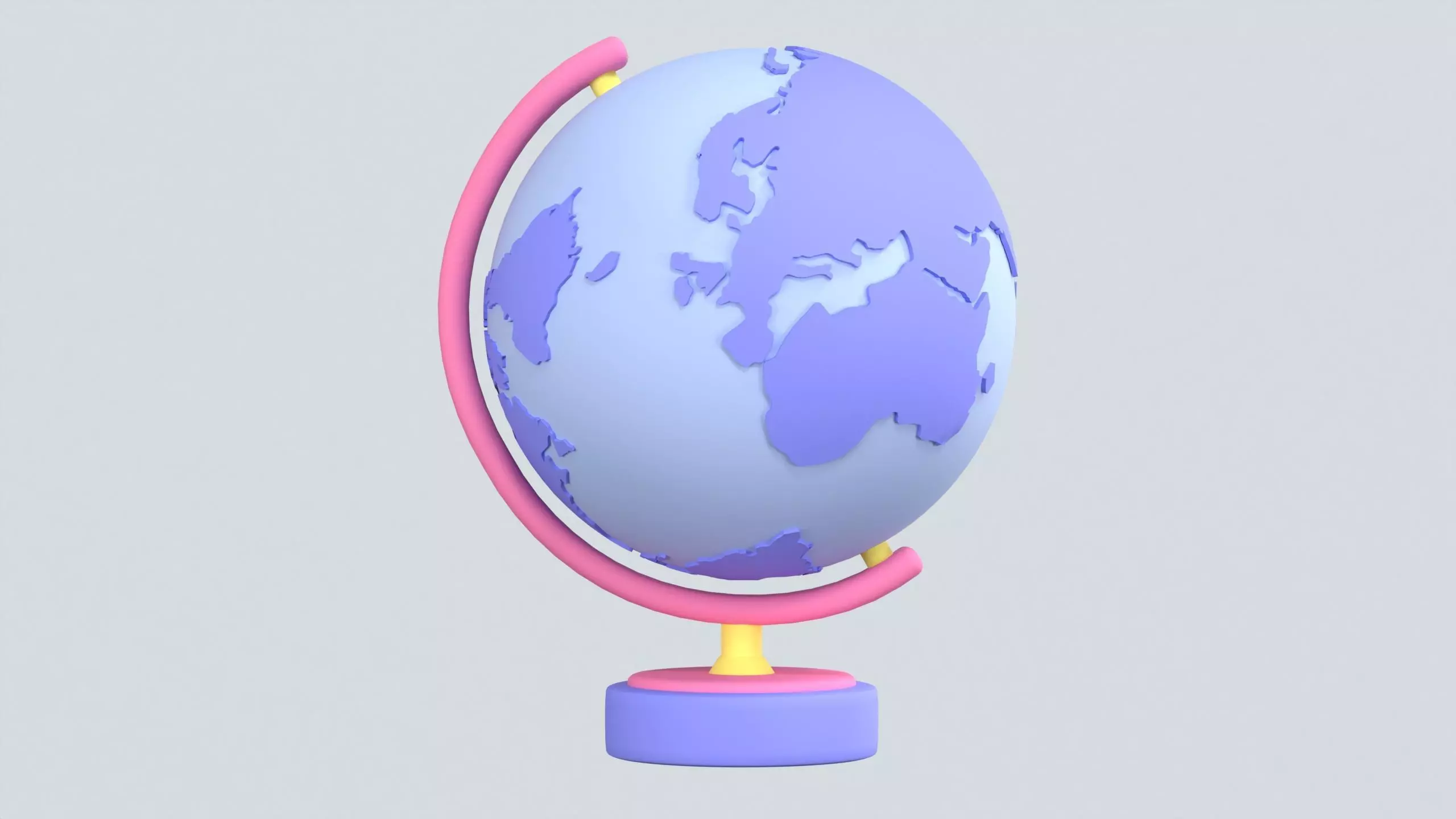 Globe on Stand 3D Icon 3D model_0