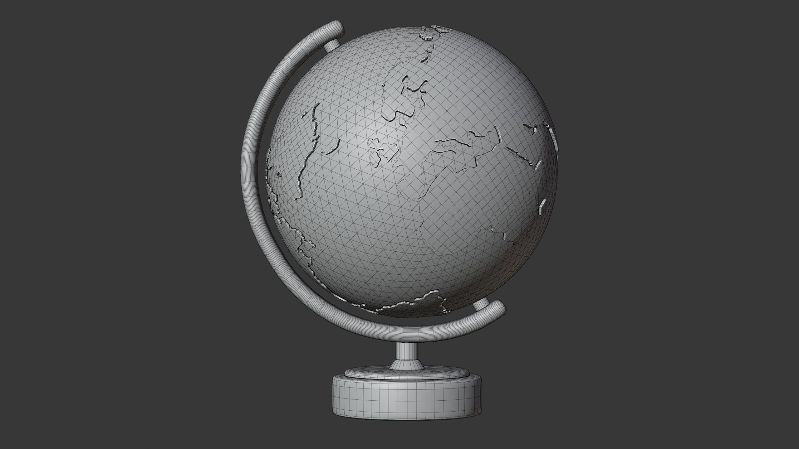 Globe on Stand 3D Icon 3D model_5