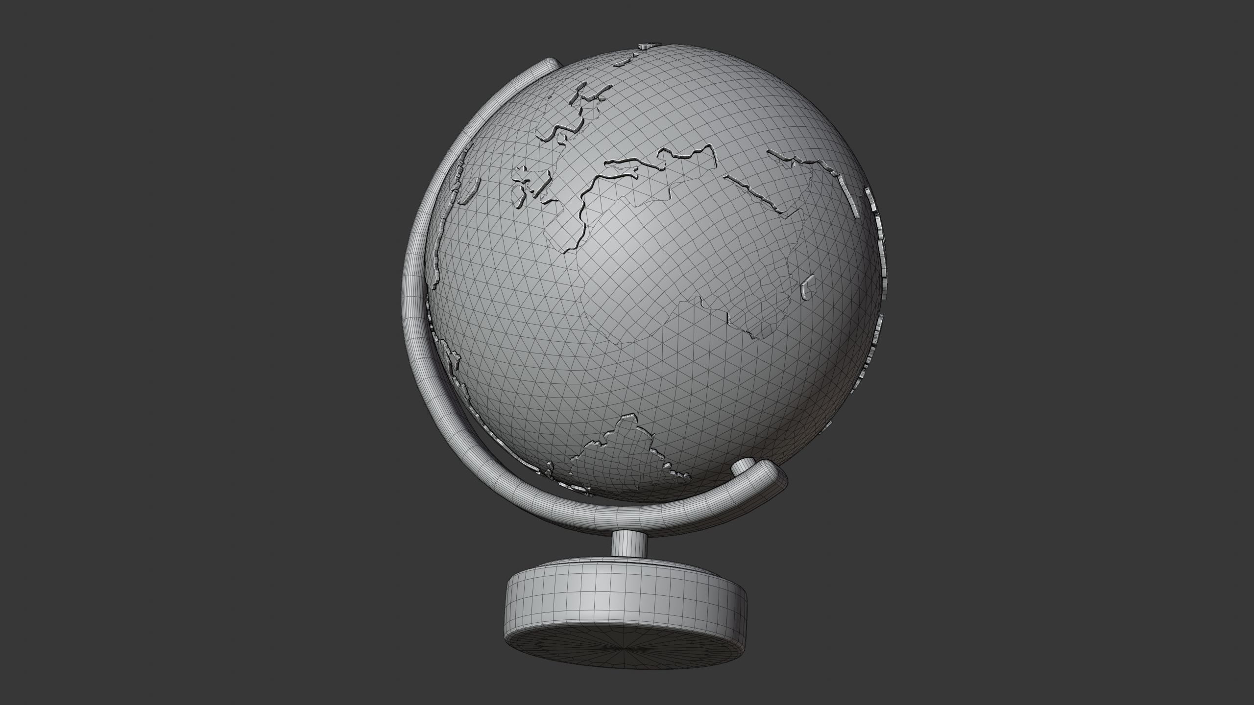 Globe on Stand 3D Icon 3D model_9