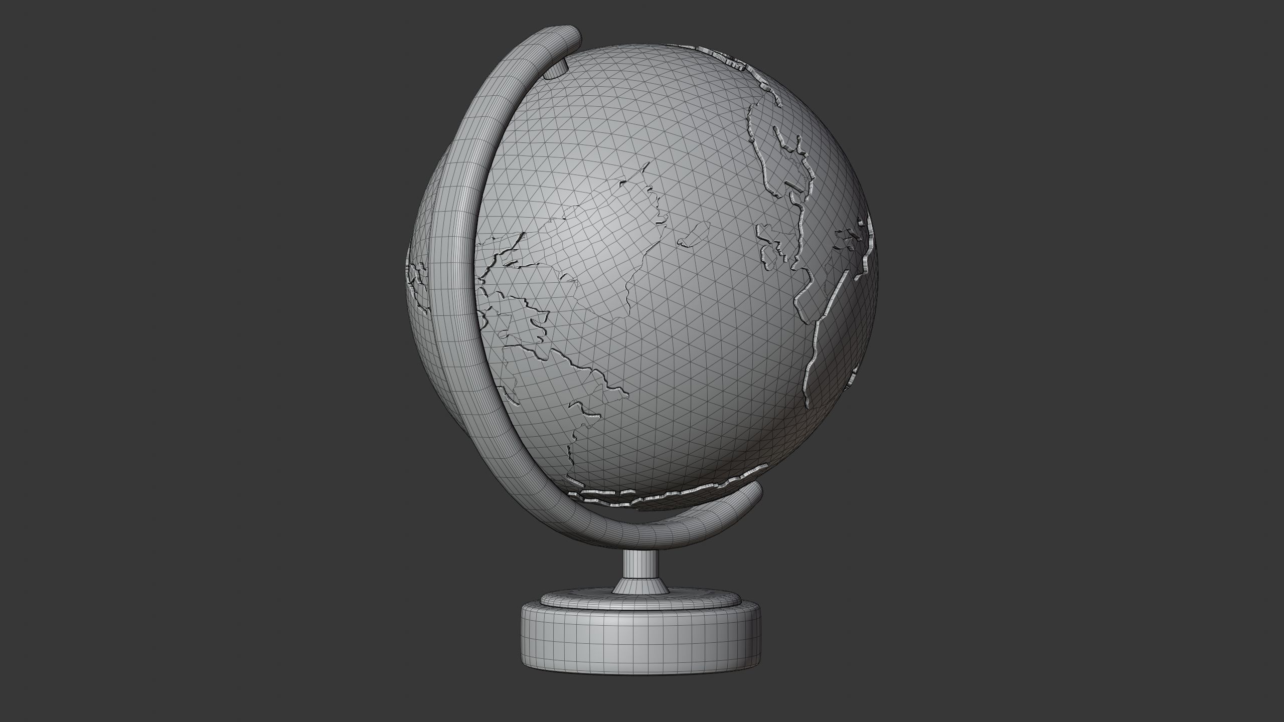Globe on Stand 3D Icon 3D model_7