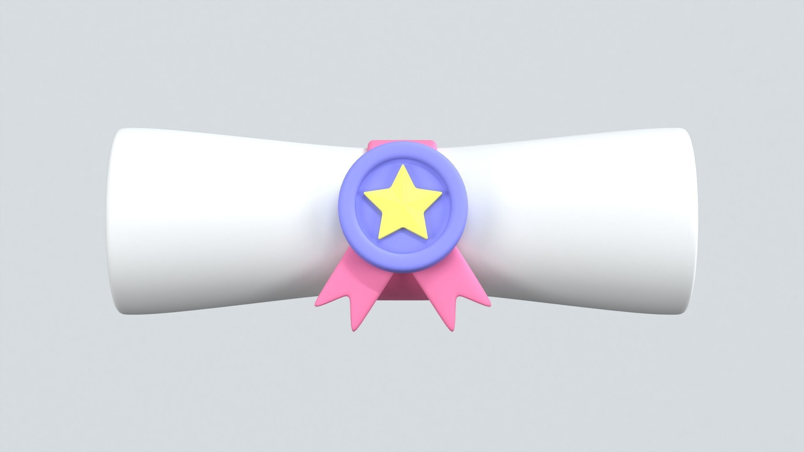 Diploma Scroll 3D Icon 3D model_1