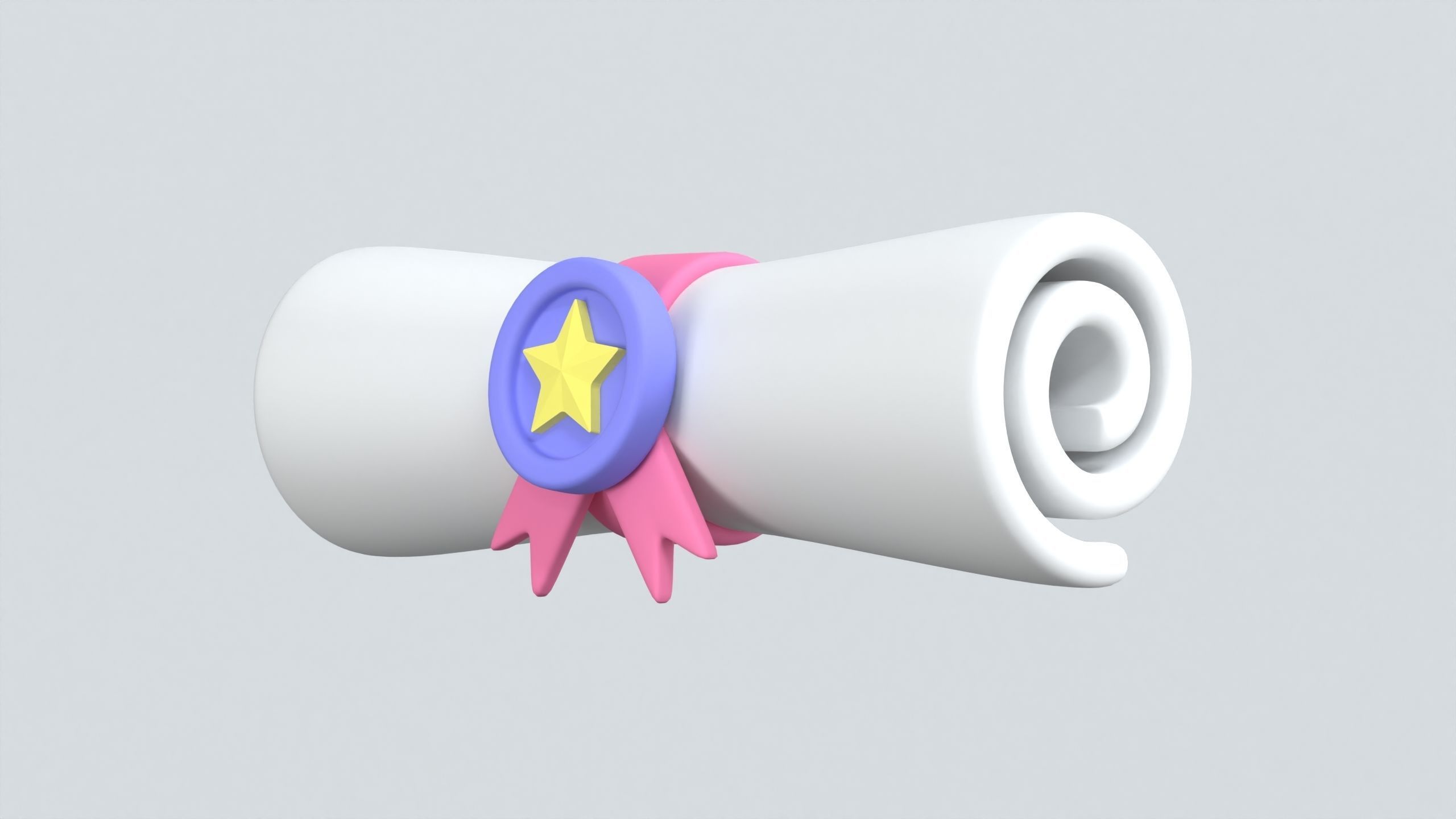 Diploma Scroll 3D Icon 3D model_3