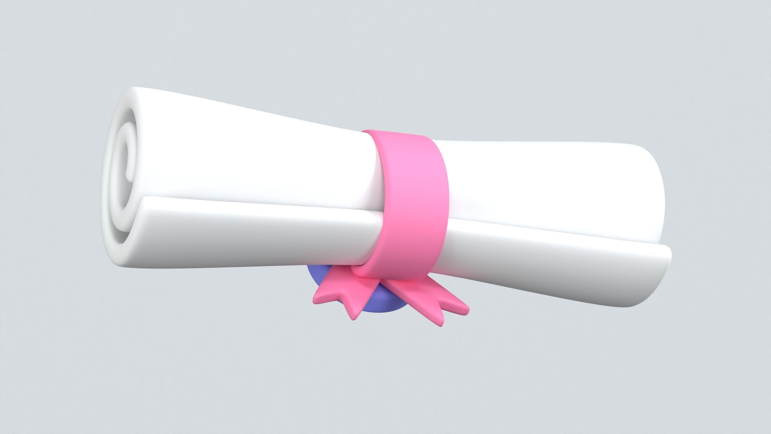 Diploma Scroll 3D Icon 3D model_6