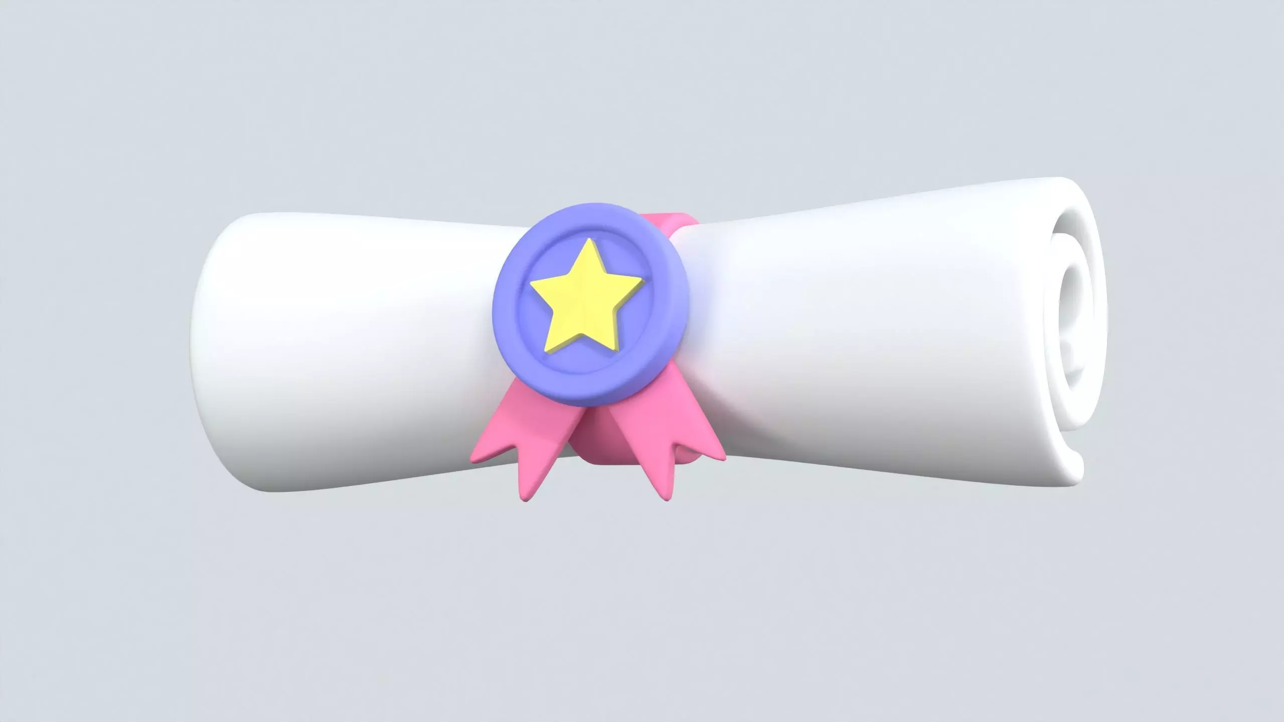 Diploma Scroll 3D Icon 3D model_0