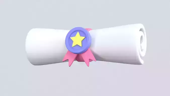Diploma Scroll 3D Icon 3D model