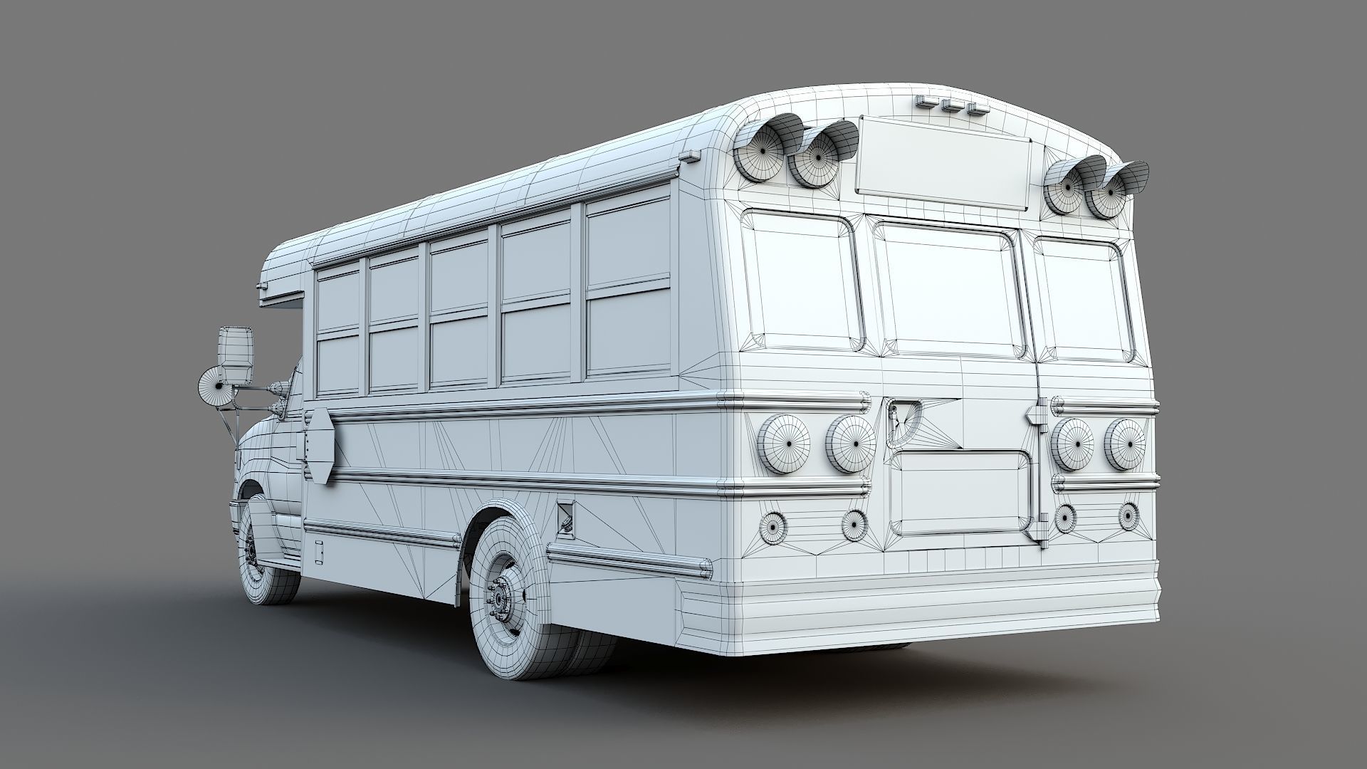 School Bus Type A Low-poly 3D model_33