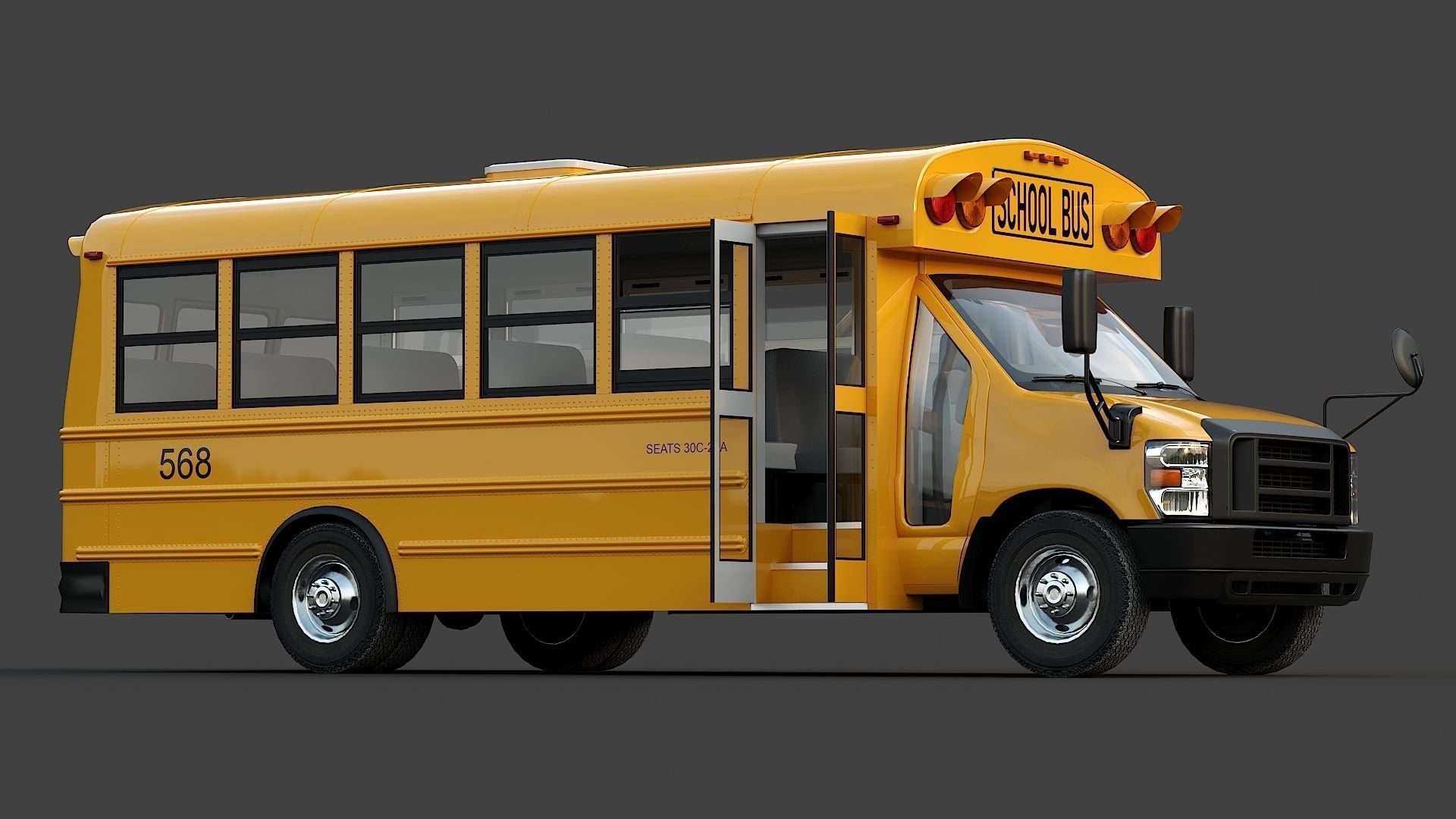 School Bus Type A Low-poly 3D model_6