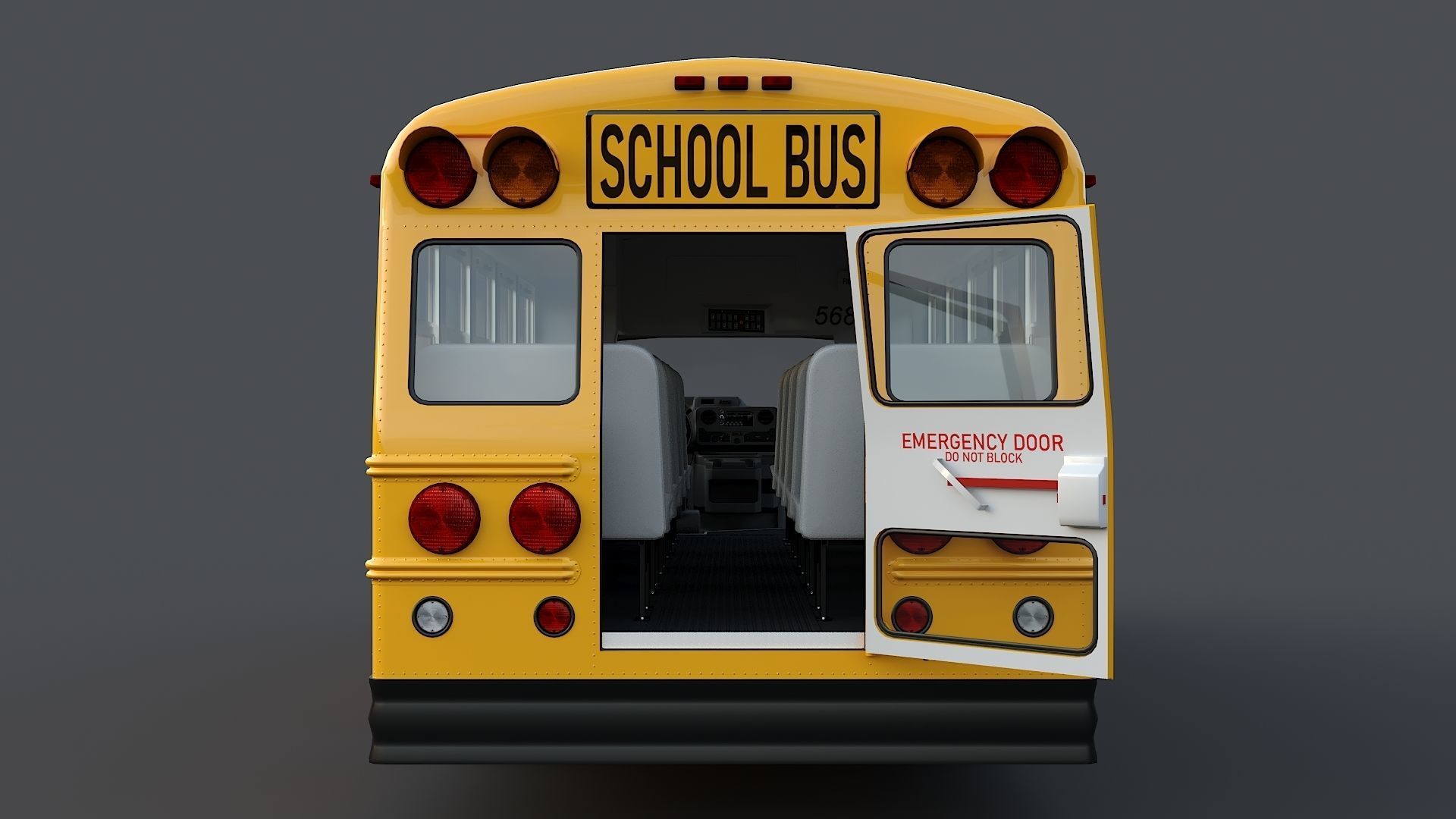 School Bus Type A Low-poly 3D model_13